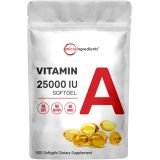 Micro Ingredients Maximum Strength Vitamin A 25000 IU, 500 Softgels (18 Months Supply) with Virgin Sunflower Seed Oil for Better Absorption, Supports Healthy Vision, Growth & Reproduction, Non-GMO &