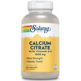 Solaray Calcium Citrate w/ Vitamin D3 1000mg, Healthy Bones & Teeth, Heart, Muscle & Nerve Support, 60 Serv, 240 VegCaps