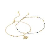 Chan Luu Two-Piece Bracelet Set with Enamel Beads and Pineapple Charm