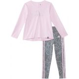 adidas Kids Long Sleeve Swing Tee All Over Print Tights Set (Toddler/Little Kid)