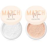 Focallure Loose Face Powder, Translucent Setting Powder, Lightweight, Long Lasting for Oily Skin Sets Makeup & Blurs Imperfections #1 CLEAR & #3 NATURAL BEIGE-10G/0.35OZ2 Count