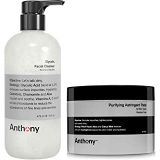 Anthony Glycolic Facial Cleanser, Normal to Oily Skin, 16 Fl Oz and Anthony Purifying Astringent Toner Pads, 60 Count