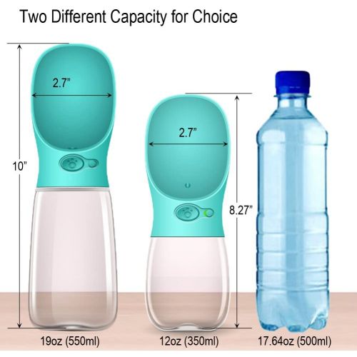  MalsiPree Dog Water Bottle, Leak Proof Portable Puppy Water Dispenser with Drinking Feeder for Pets Outdoor Walking, Hiking, Travel, Food Grade Plastic