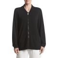 HUE Womens Solid French Terry Long Sleeve Zip Front Lounge Jacket