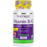 Natrol Vitamin B12 Fast Dissolve Tablets, Promotes Energy, Supports a Healthy Nervous System, Maximum Strength, Strawberry Flavor, 5,000mcg, 100 Count