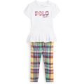 Polo Ralph Lauren Kids Logo Jersey Tee & Plaid Legging Set (Infant)