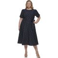 DKNY Plus Size Ruched Sleeve Maxi Dress