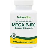 NaturesPlus Mega B-100 Complex - 90 Sustained Release Vegetarian Tablets - Energy & Brain Booster - Gluten Free - 90 Servings