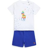 Polo Ralph Lauren Kids Big Pony Jersey Tee & Fleece Shorts Set (Infant)