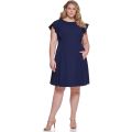DKNY Plus Size Ruffle Sleeve Fit-and-Flare Dress