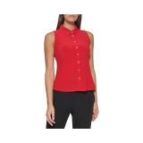 Tommy Hilfiger Sleeveless Point Collar Blouse