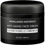 Highlands Naturals Anti Aging Face Cream for Men - Anti Wrinkle Face Moisturizer and Facial Lotion - Advanced Skin Care for Younger Looking Skin - Hydrates, Firms and Revitalizes - Natural & Organic,