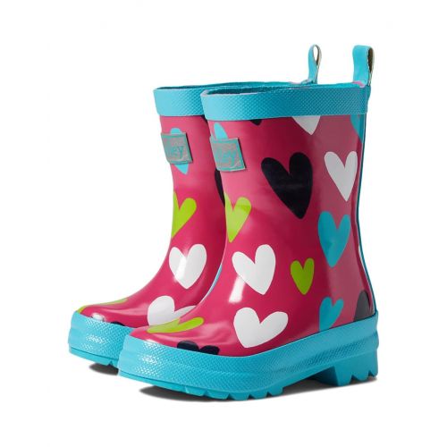 해틀리 Hatley Kids Confetti Hearts Shiny Rain Boots (Toddleru002FLittle Kidu002FBig Kid)