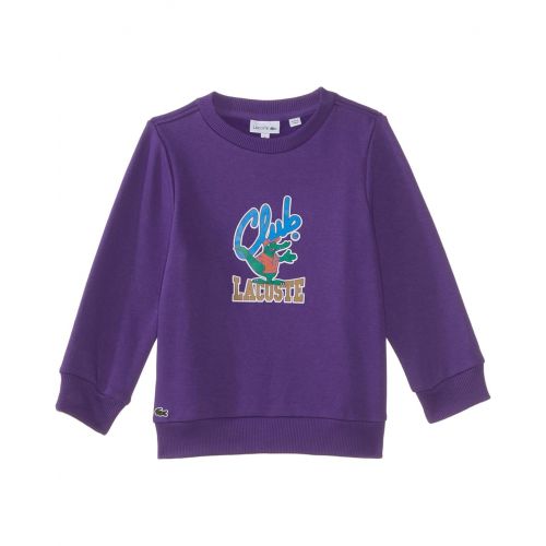 라코스테 Lacoste Kids Club Crew Neck Fleece Sweatshirt (Toddler/Little Kids/Big Kids)