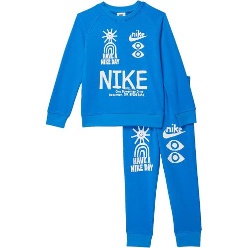 나이키 Nike Kids NSW HBR Statement Crew Set (Toddler/Little Kids)