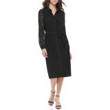 Tommy Hilfiger Long Sleeve Jersey Shirtdress with Lace Sleeve