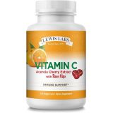 Lewis Labs Vitamin C with Rose Hips & Acerola Cherry 1000mg Pure Vitamin C Ascorbic Acid Supplement for Immune System & Cardiovascular Support & Healthy Skin Non-GMO, Gluten Free Vitamins (1)