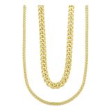 Sterling Forever Curb & Herringbone Chain Layered Necklace