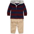 Polo Ralph Lauren Kids Cotton Hooded Rugby Shirt & Pants Set (Infant)