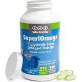 Naturenetics Omega-3 Fish Oil for Dry Eyes, Joint, Heart and Brain Health No Fishy Burps, Natural Lemon Flavor High Strength EPA and DHA Wild Caught Fish, Non-GMO, Lab Tested 180 Softgels