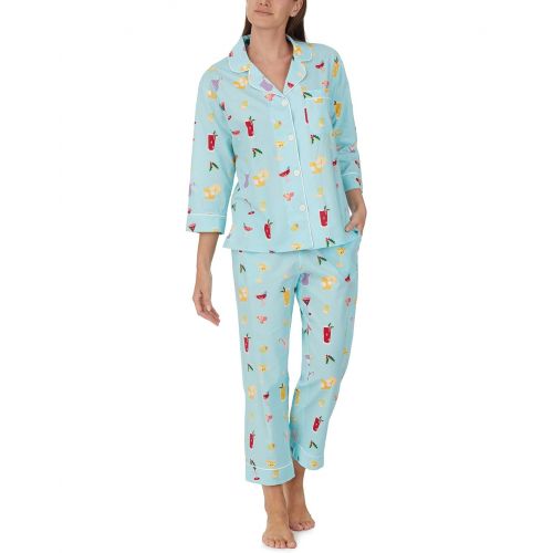  Bedhead PJs Classic Woven 3u002F4 Crop Sleeve Pajama Set