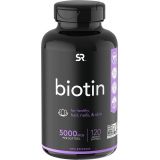 Sports Research Biotin Supplement with Organic Coconut Oil, 5,000mcg, 120 Veggie Softgel Caps