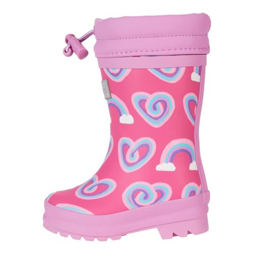 해틀리 Hatley Kids Twisty Rainbow Hearts Sherpa Lined Rain Boots (Toddleru002FLittle Kid)