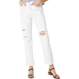 Madewell The Perfect Vintage Straight Jean in Tile White: Ripped-Knee Edition