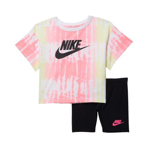 나이키 Nike Kids Boxy T-Shirt and Bike Shorts Set (Toddler/Little Kids)
