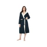 L.L.Bean Petite Scotch Plaid Flannel Sherpa Lined Long Robe
