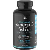Sports Research Triple Strength Omega 3 Fish Oil - Burpless Fish Oil Supplement w/ EPA & DHA Fatty Acids from Wild Alaskan Pollock - Heart, Brain & Immune Support for Men & Women -