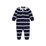 Polo Ralph Lauren Kids Striped Cotton Rugby Coverall (Infant)