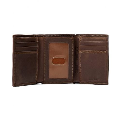 칼하트 Carhartt Leather Triple-Stitched Trifold Wallet