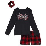 Hurley Kids Pajama Top, Shorts and Scrunchie Three-Piece Gift Set (Little Kidsu002FBig Kids)