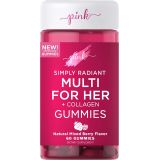 Multivitamin for Women 60 Gummies Non-GMO & Gluten Free Plus Collagen & Biotin Mixed Berry Flavor by Pink