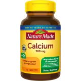 Nature Made Calcium 500 mg with Vitamin D3, Dietary Supplement for Bone Support, 130 Tablets