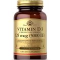 Solgar Vitamin D3 (Cholecalciferol) 125 mcg (5,000 IU) Vegetable Capsules - 120 Count