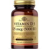 Solgar Vitamin D3 (Cholecalciferol) 125 mcg (5,000 IU) Vegetable Capsules - 120 Count