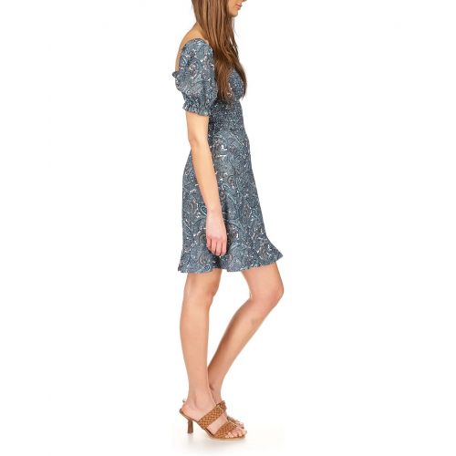 마이클코어스 MICHAEL Michael Kors Paisley Smocked Mini Short Sleeve Dress