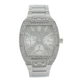 GUESS 38mm Raven Multifunction Case with Sunray Glitz Dial Plated Bracelet GW0104L1