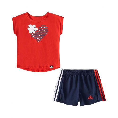 아디다스 adidas Kids Graphic Tee & Mesh Shorts Set (Infant)
