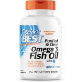Doctors Best Purified & Clear Omega 3Fish Oil, No Reflux, Supports Heart, Eyes, Brain & Joint Health, 120 Count (Pack of 1)