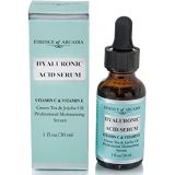 Hyaluronic Acid Re-Hydrating Serum for Face, Professional Strength Anti-Aging Topical Facial Serum w Vitamin C & Vitamin E by Essence of Arcadia, Reduces Wrinkles & Fine Lines