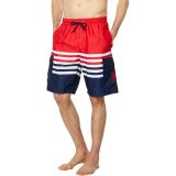 U.S. POLO ASSN. Stripe Color-Block Cargo Swim Shorts