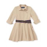 Polo Ralph Lauren Kids Belted Cotton Chino Shirtdress (Toddler)