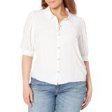 Tommy Hilfiger Short Sleeve Tile Button-Down Top