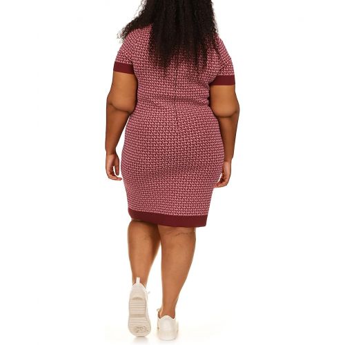 마이클코어스 MICHAEL Michael Kors Plus Size Block Mini Short Sleeve Dress