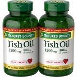 Natures Bounty Nature’s Bounty Fish Oil 1200 mg, Twin Pack, Supports Heart Health With Omega 3 EPA & DHA, 360 Rapid Release Softgels