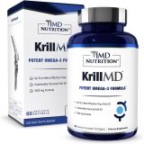 1MD Nutrition KrillMD - Antarctic Krill Oil Omega 3 Supplement with Astaxanthin, EPA, DHA 2X More Effective Than Fish Oil 60 Softgels