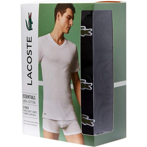 라코스테 Lacoste 3-Pack V-Neck Slim Fit Essential T-Shirt